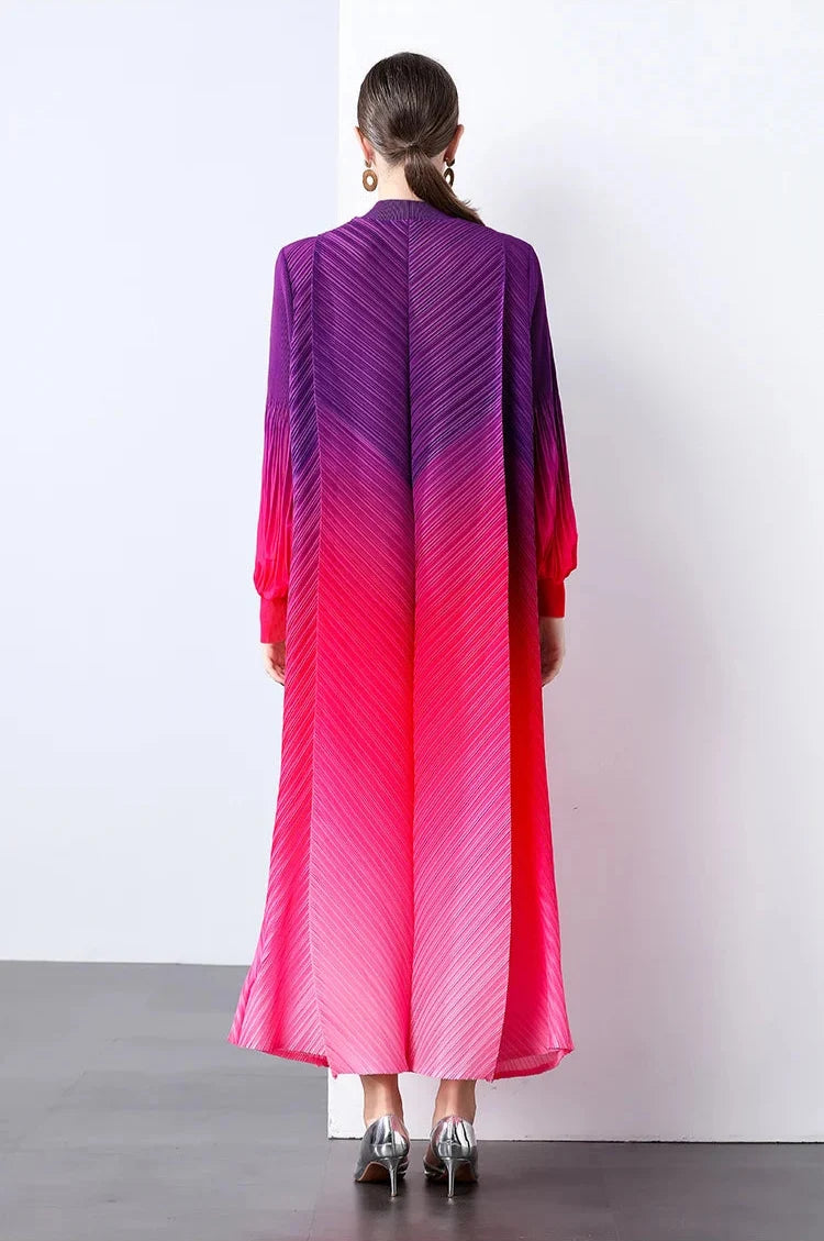 Oversized Plissé Pleated Dress