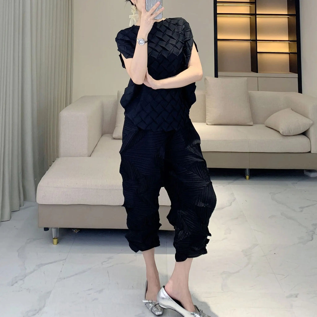 Luxe Pleated Crinkled 2-Piece Set