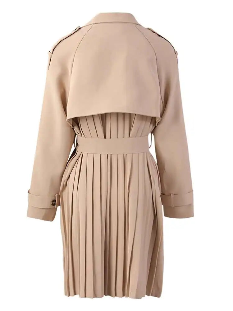 Luxury Pleated Trench Coat