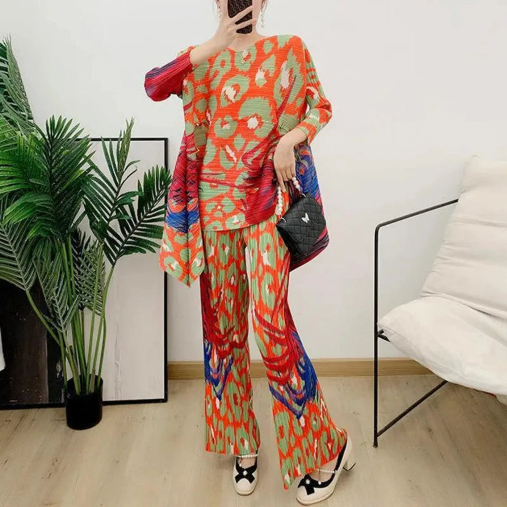 Truly Pleated Leopard Pant & Top Set