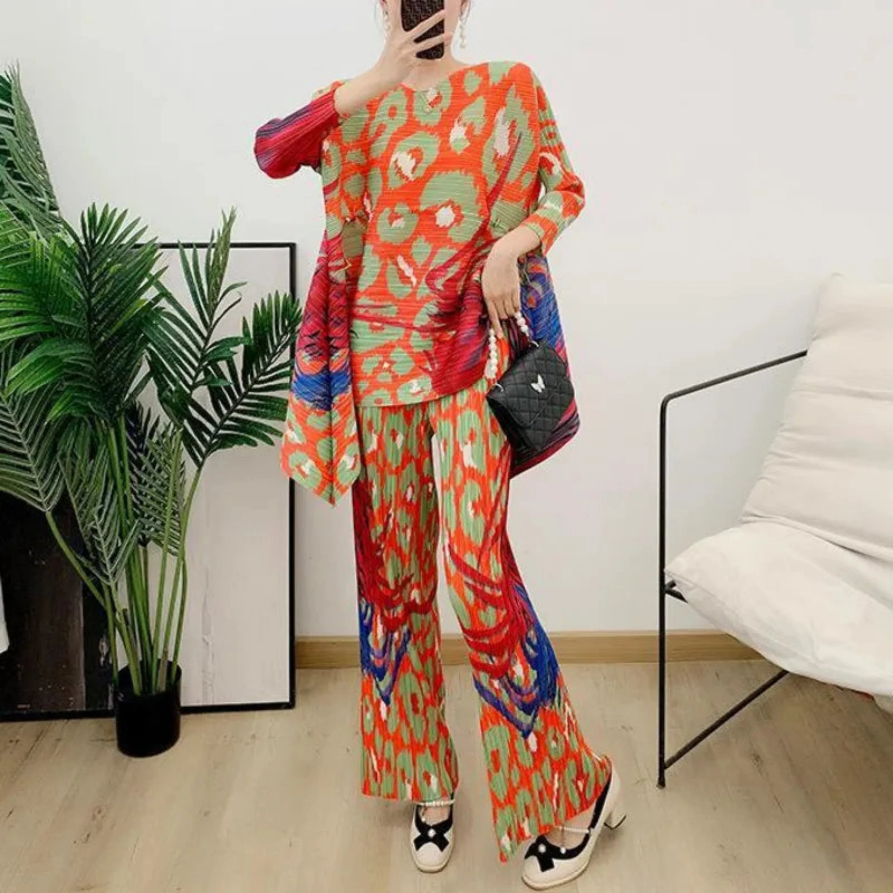 Truly Pleated Leopard Pant & Top Set