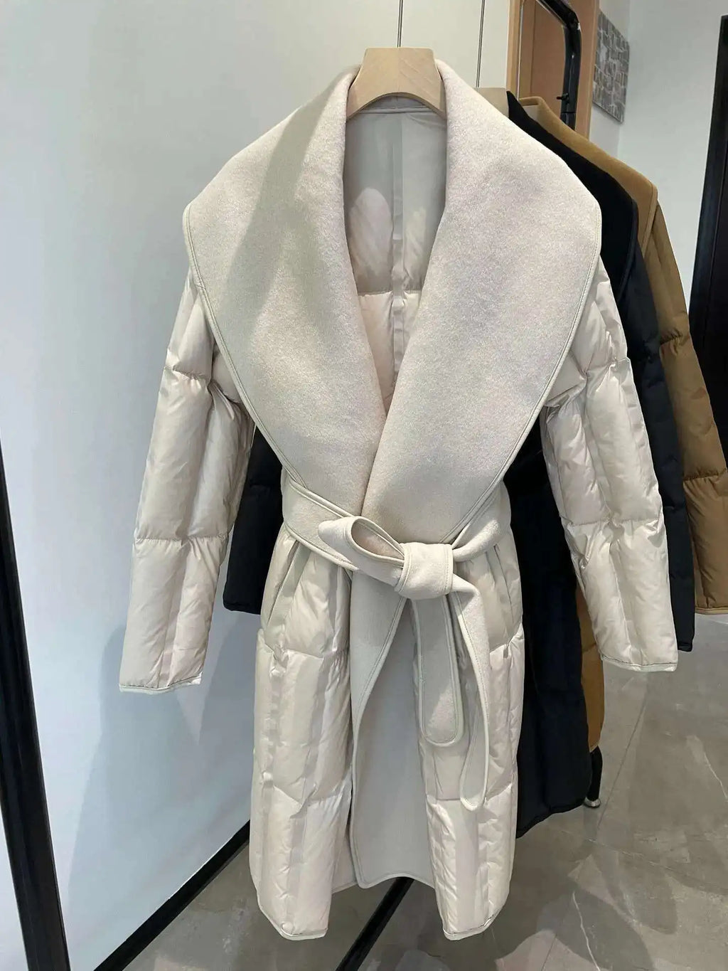 Luxe Wool-Blend Quilted Coat