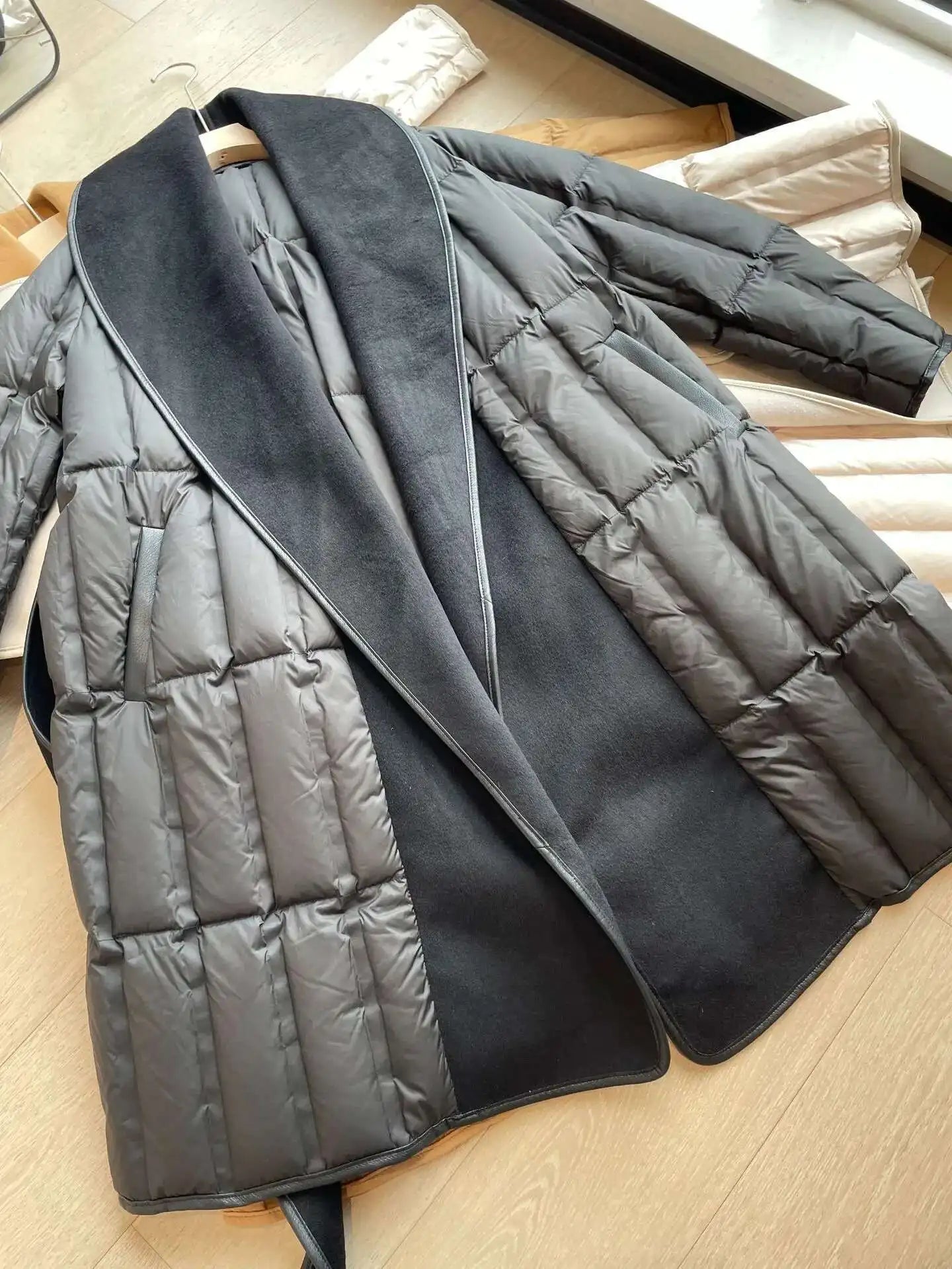 Luxe Wool-Blend Quilted Coat