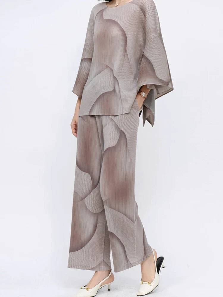Truly Flowy Pleats 2 Piece Suit