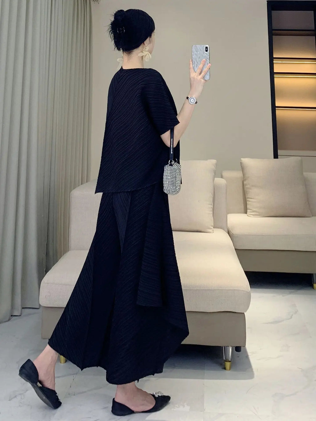 Luxe Plissé  Casual Pant Suit