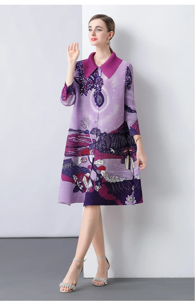 Luxury Pleated Japanese Outerwear