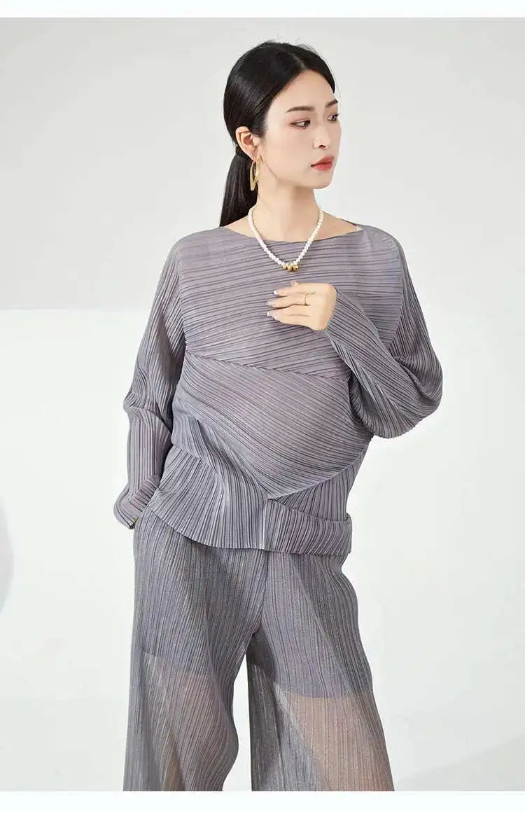 Luxury Plissé Casual Blouse