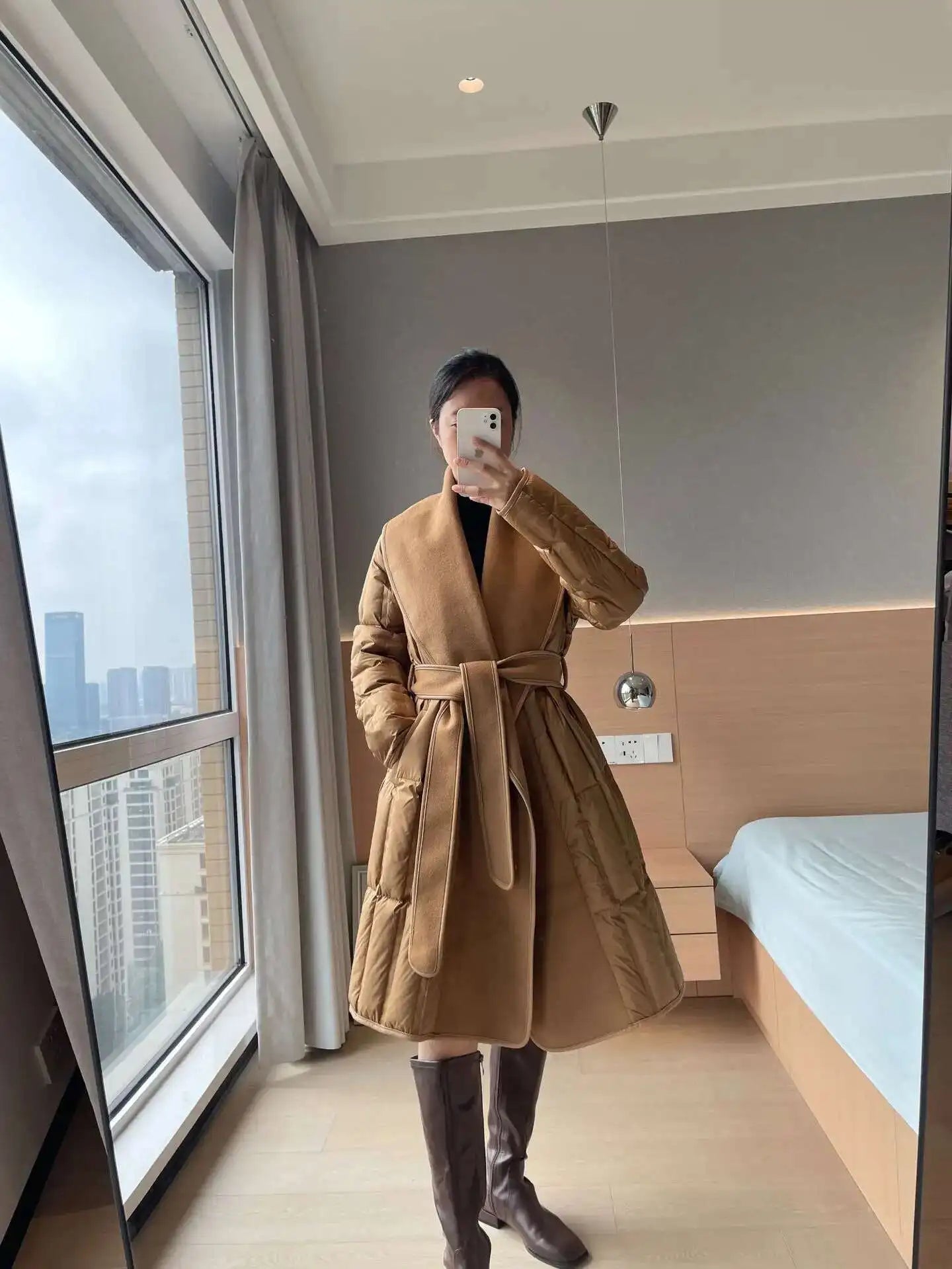 Luxe Wool-Blend Quilted Coat