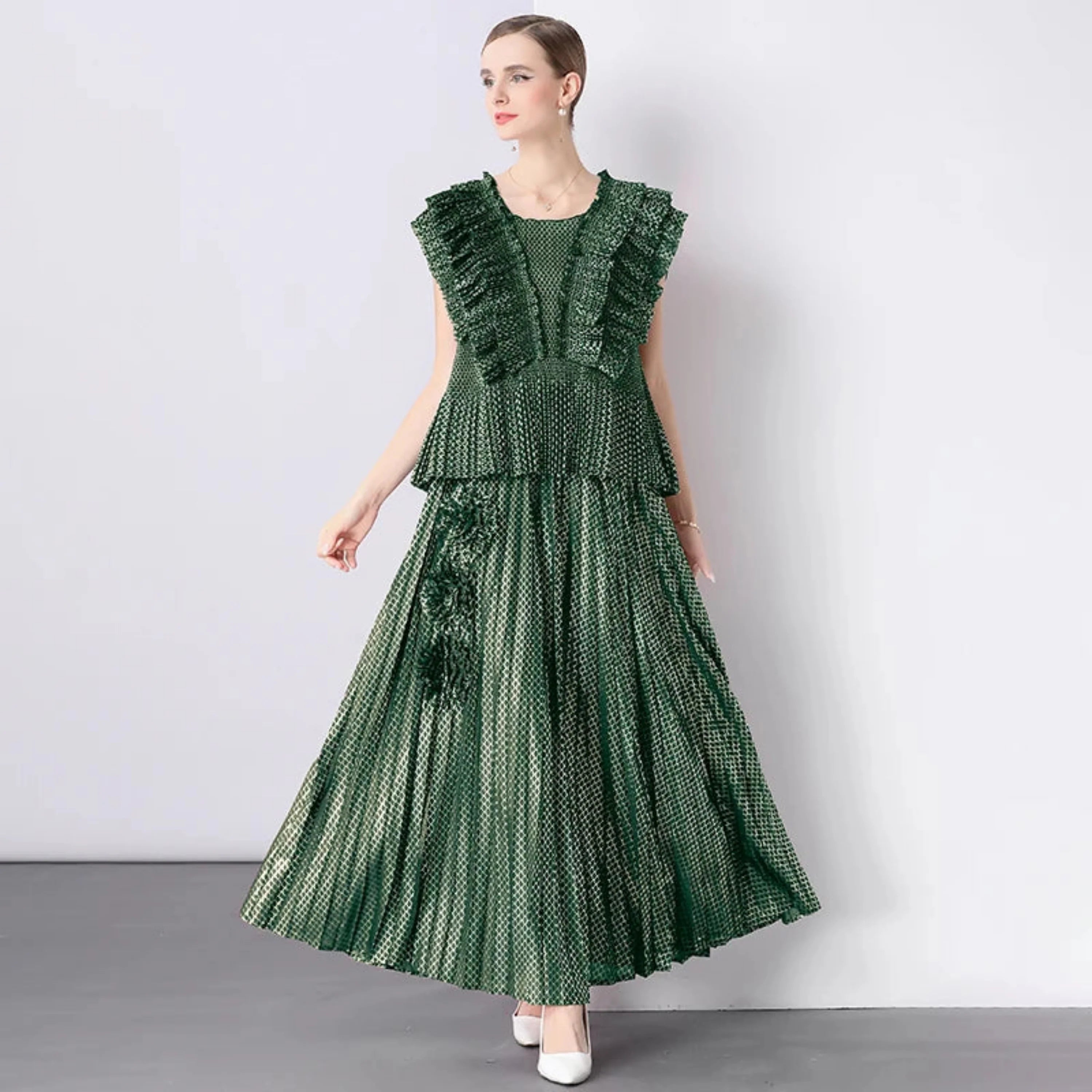Japanese Plissé 2-Piece Skirt Set