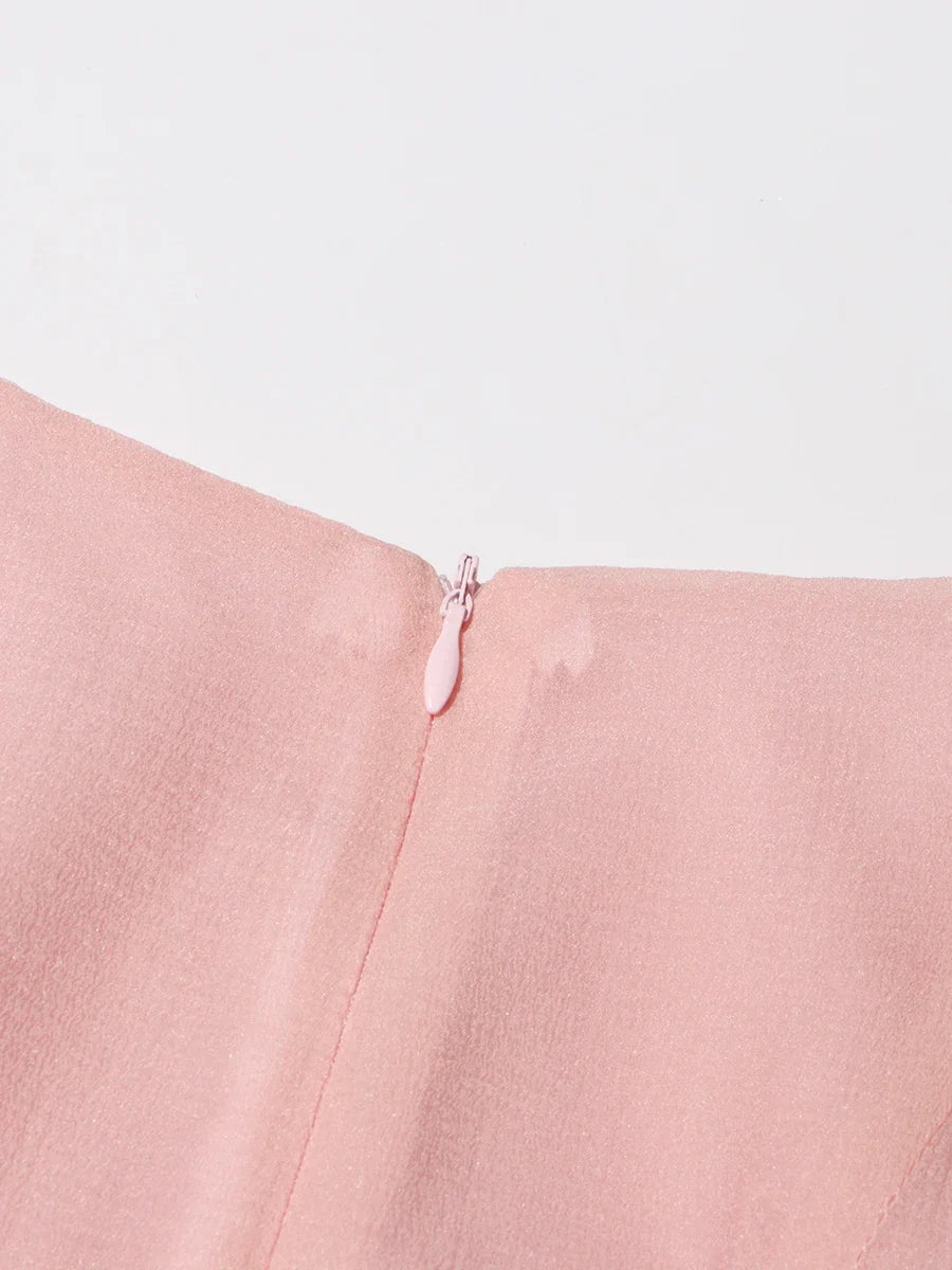 Fitted Bell Sleeve Chiffon Mini Dress