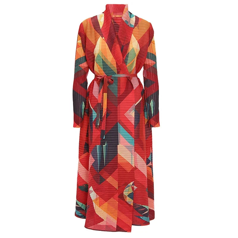 Truly Pleated Geometric Coat