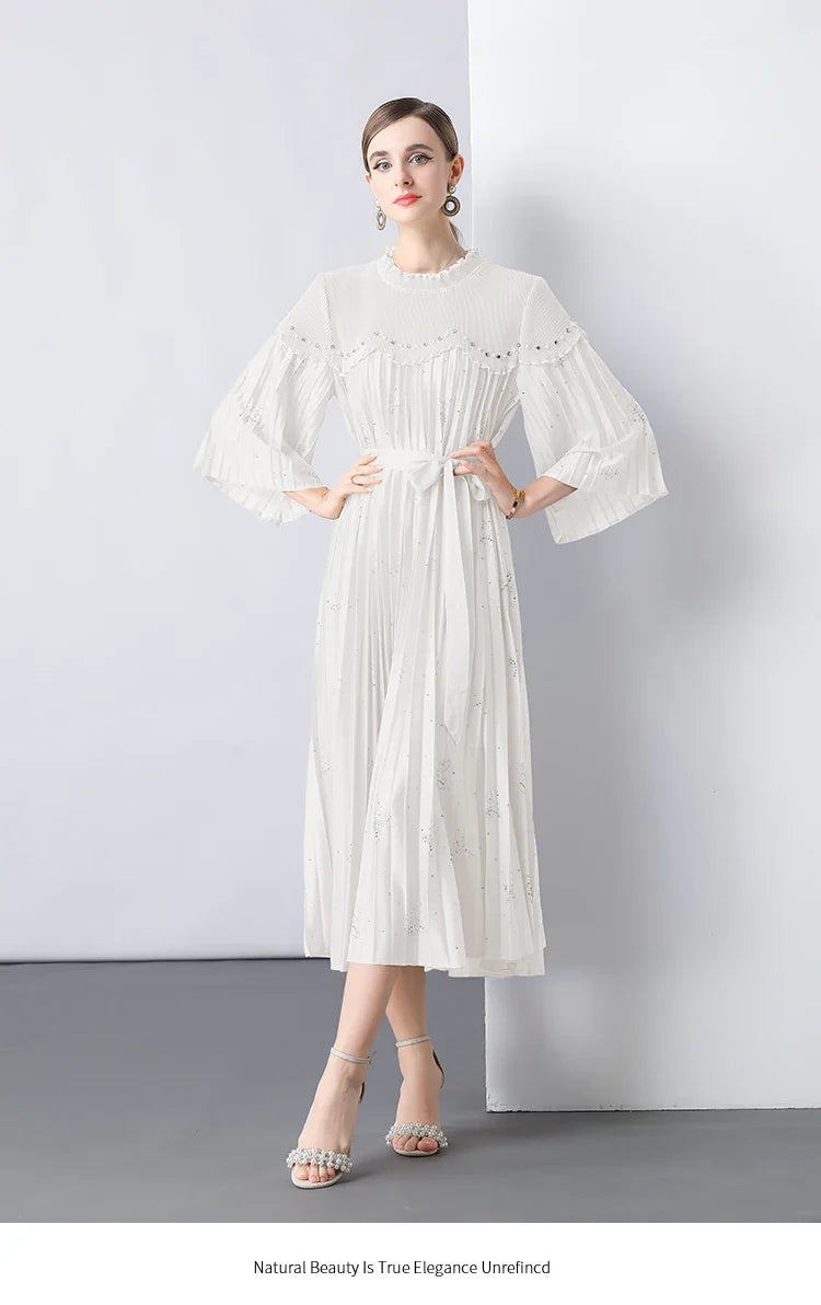 Modest Plissé Sequin Dress