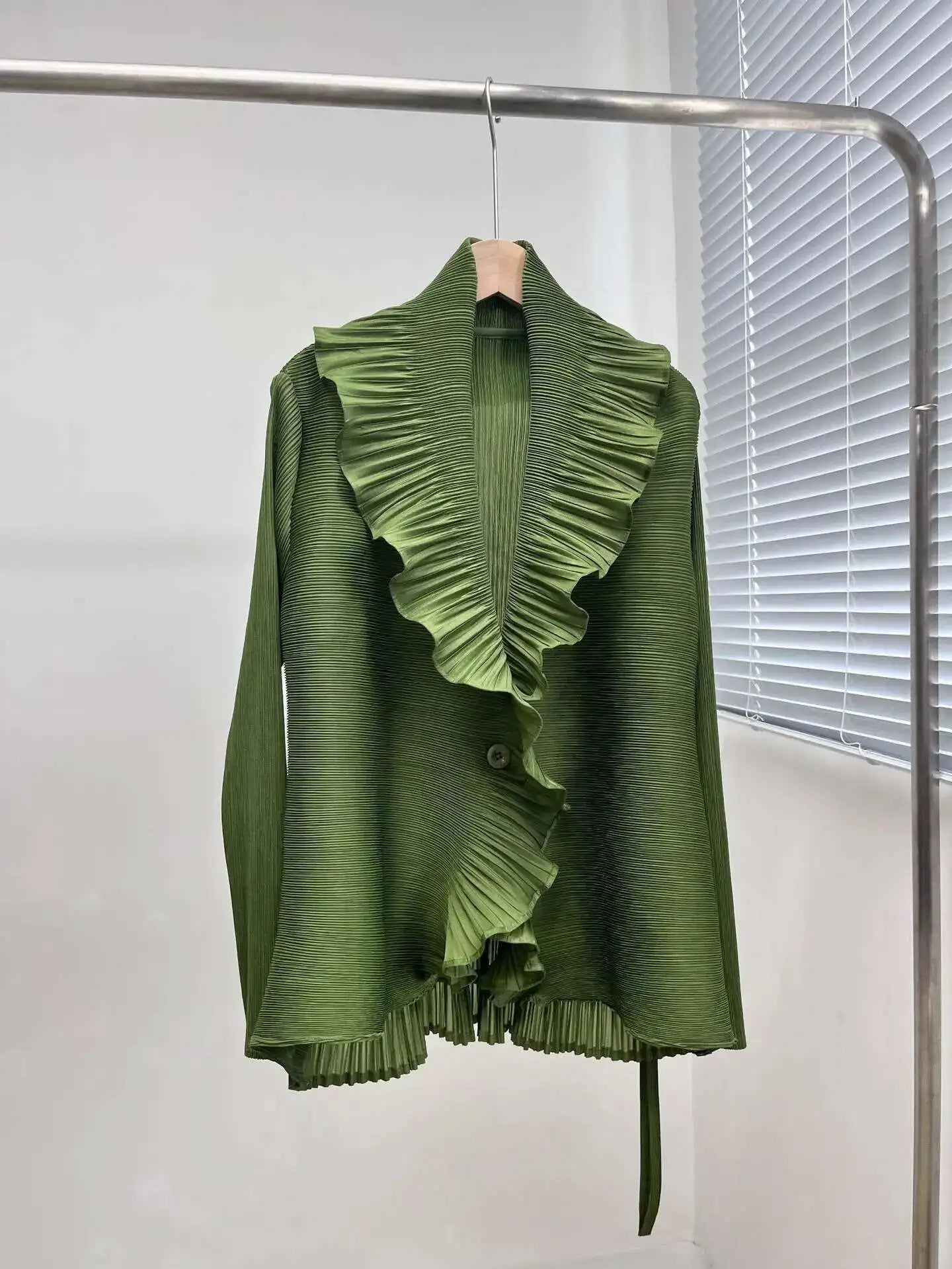 Pleated Ruffle Japanese Cardigan