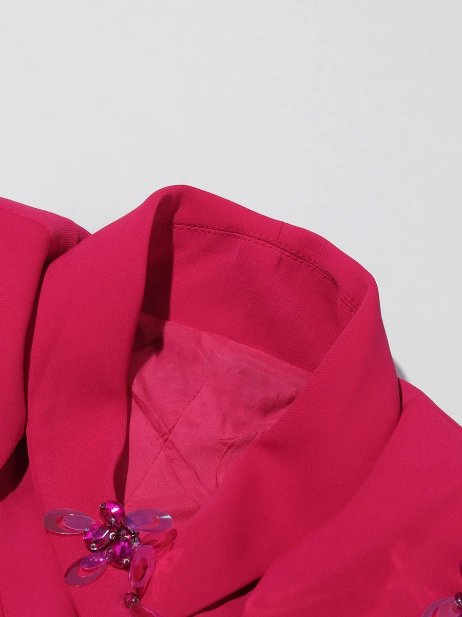 Luxury Cape Sequined Blazer