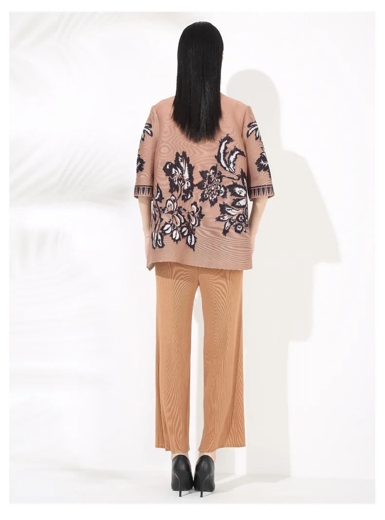 Textured Pleated Knit Co-ord Set