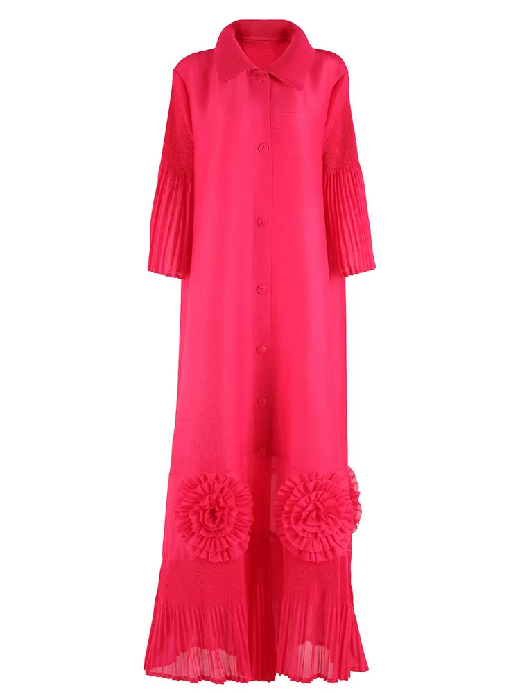 Pleated Japanese Extra Long Coat