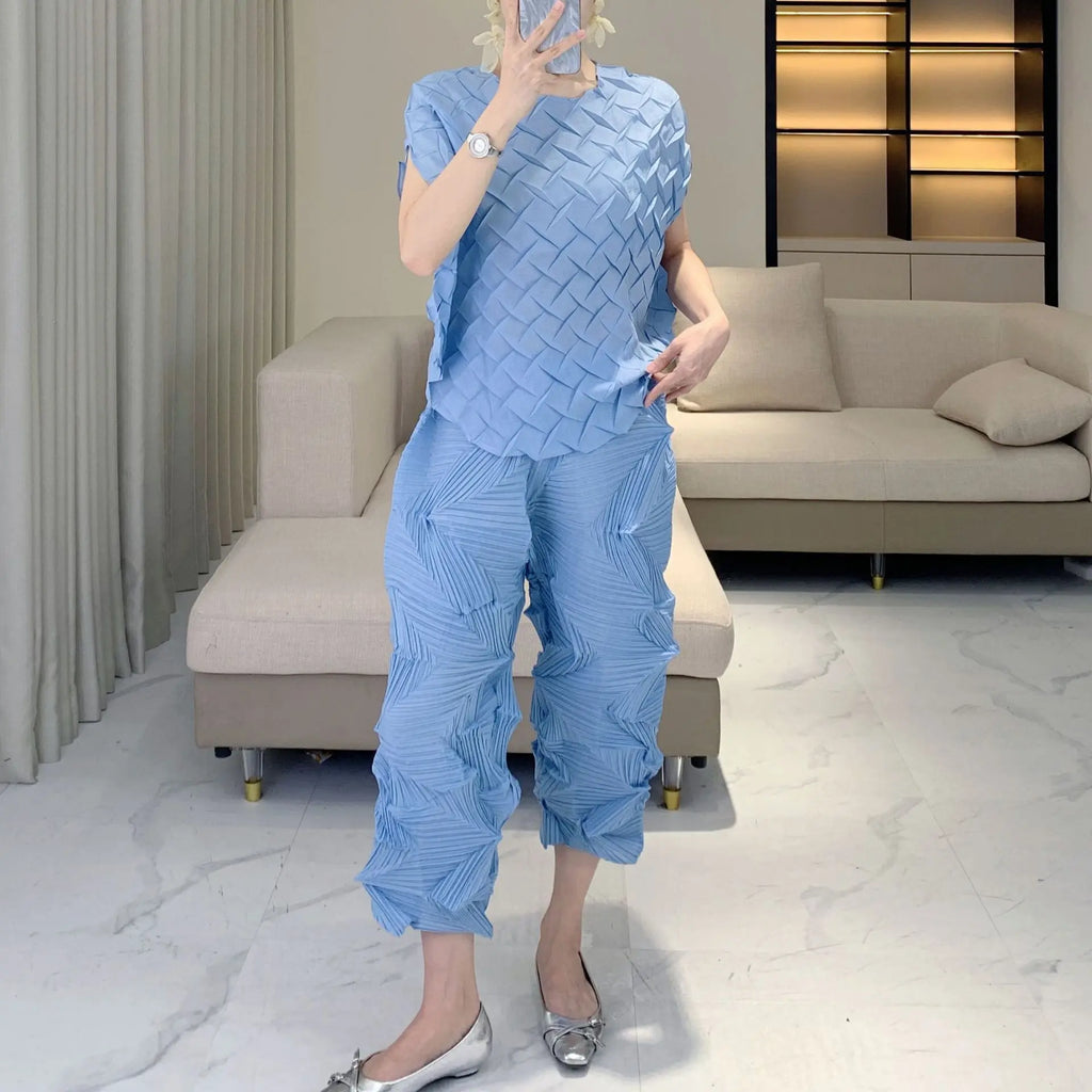 Luxe Pleated Crinkled 2-Piece Set