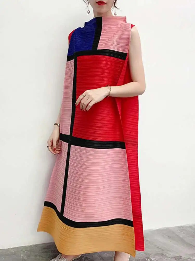Premium Pleated Sleeveless Dress
