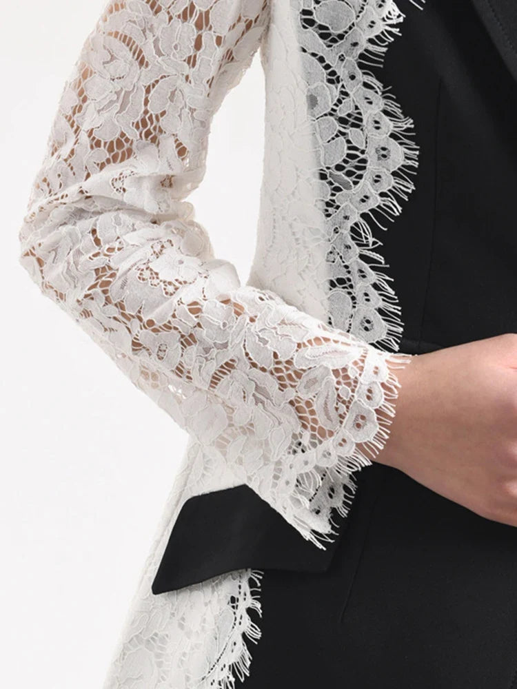 Couture Lace Sleeve Blazer