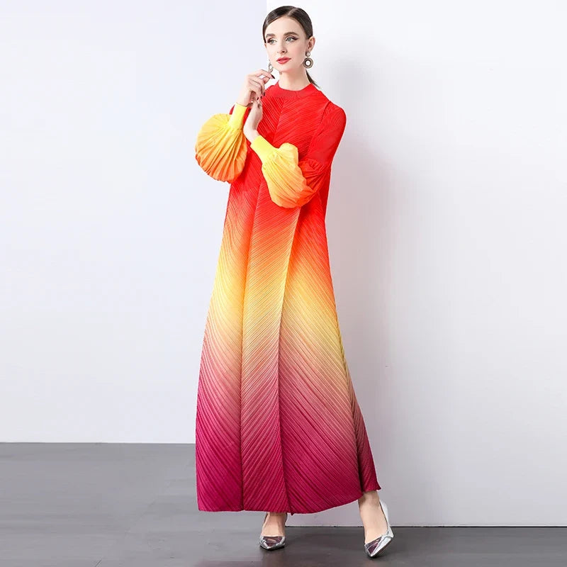 Oversized Plissé Pleated Dress