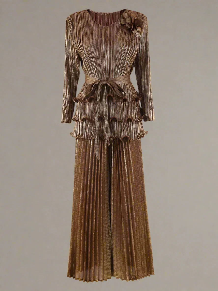 Truly Pleated 2-Piece Top & Extra Wide Leg Pants