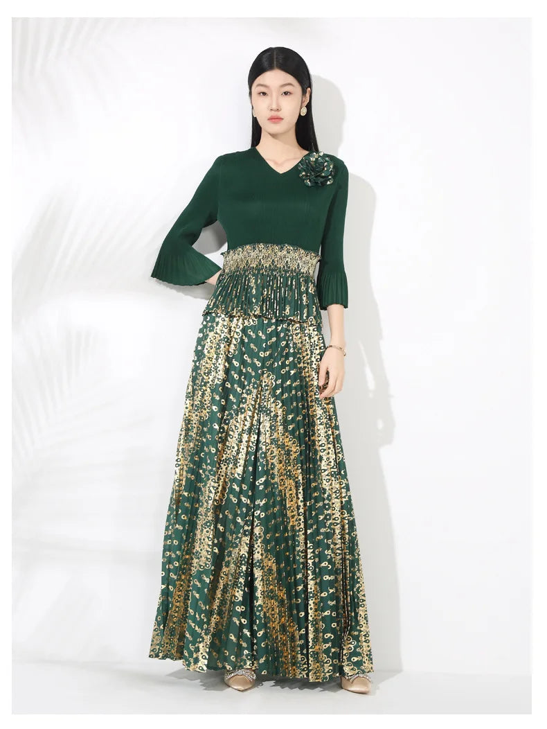 Pleated Palazzo Pant Suit Set - Elegant Wear