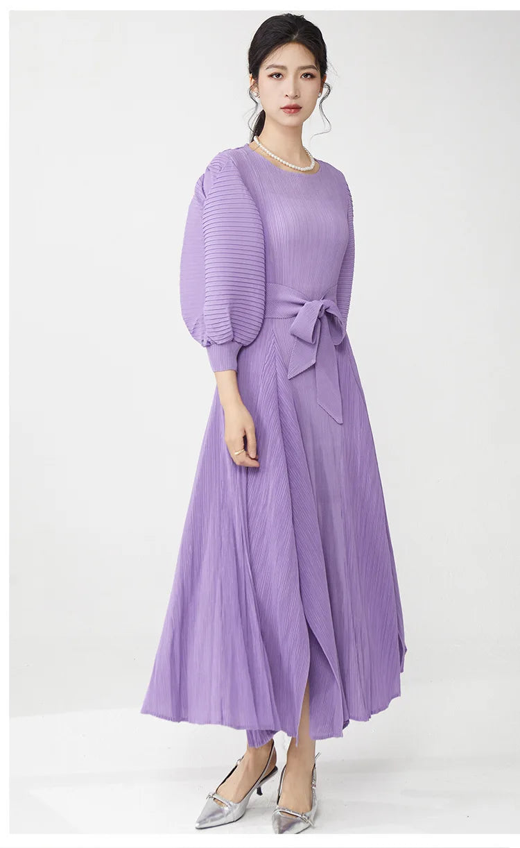 Truly Plissé Ruffle Midi Dress