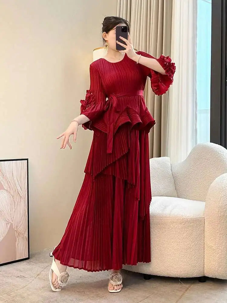 Truly Plissé Long Skirt Set