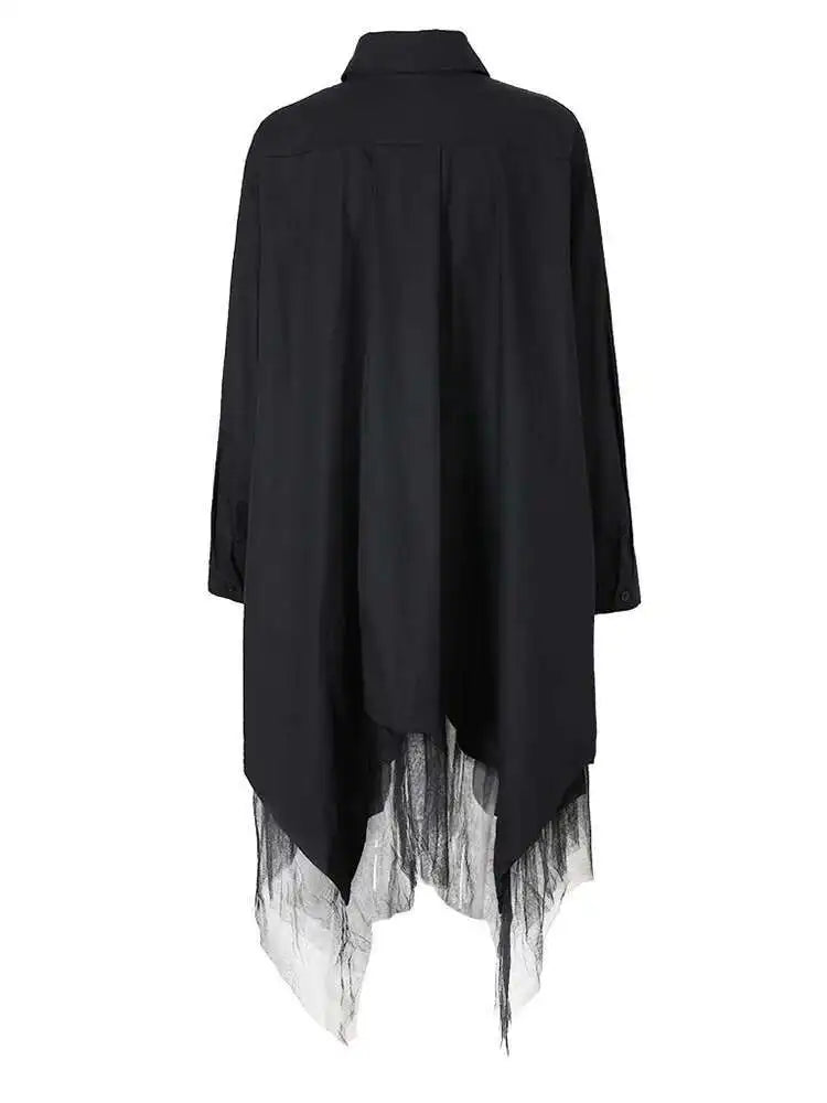 Avant-Garde Asymmetric Hem Tunic Dress