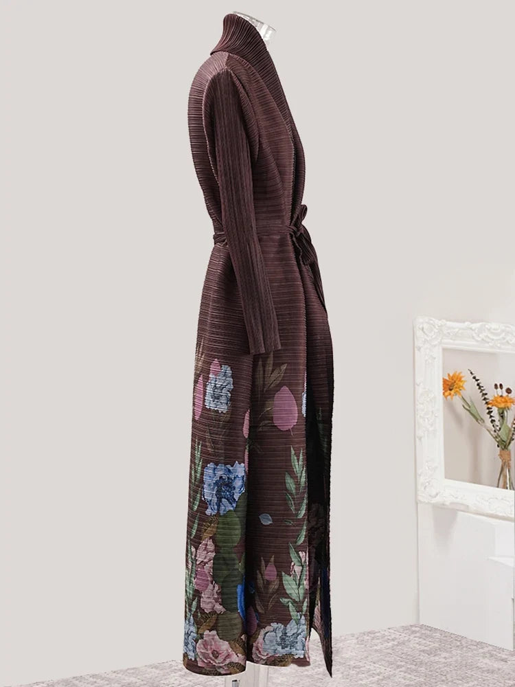 Truly Pleated Oversized Brown Trench Coat