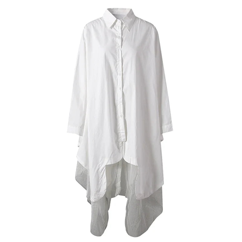 Avant-Garde Asymmetric Hem Tunic Dress