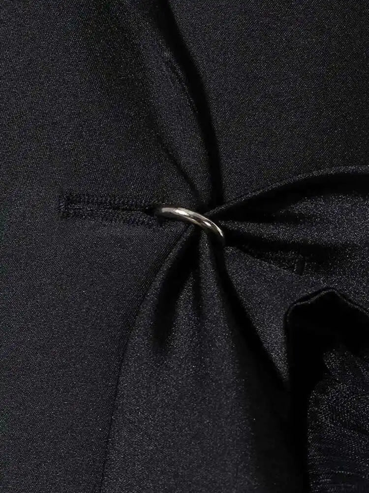 Asymmetric Tulle Full-Length Blazer