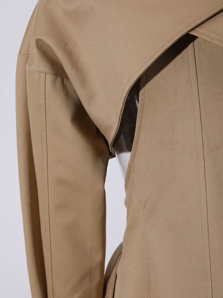 Luxury Avant-Garde Belted Trench Coat