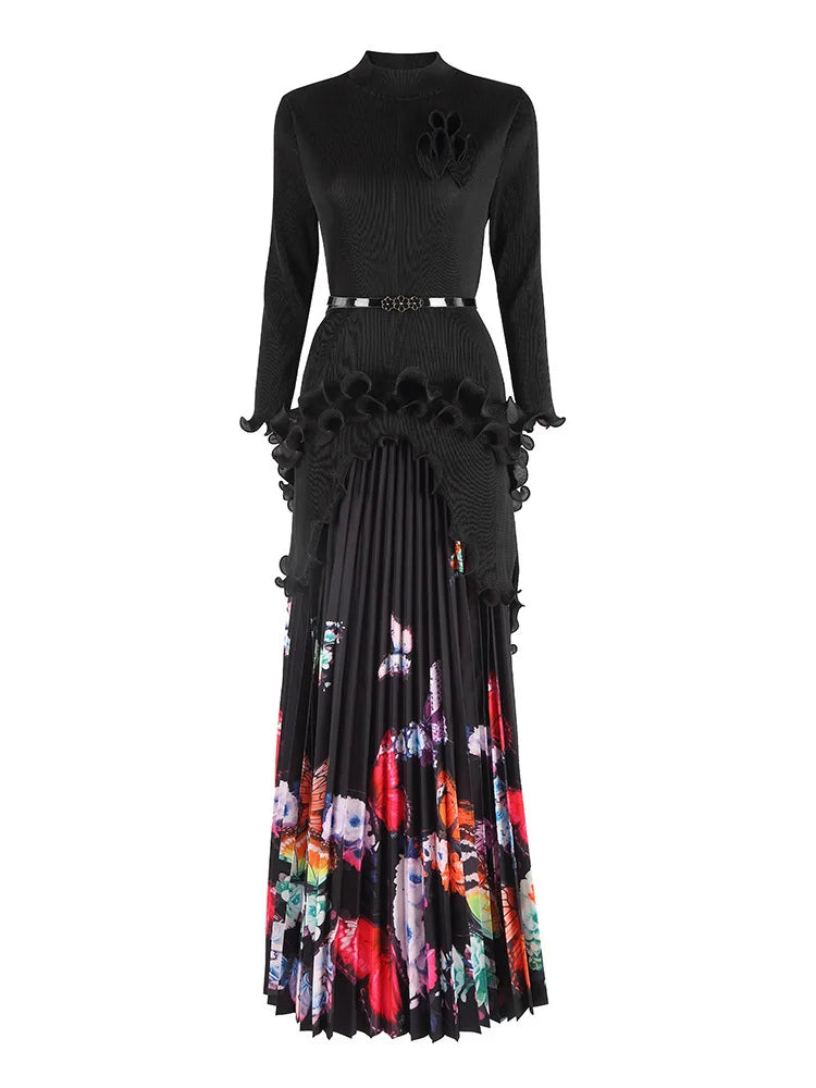 Petite Japanese Pleated Butterfly Skirt Set