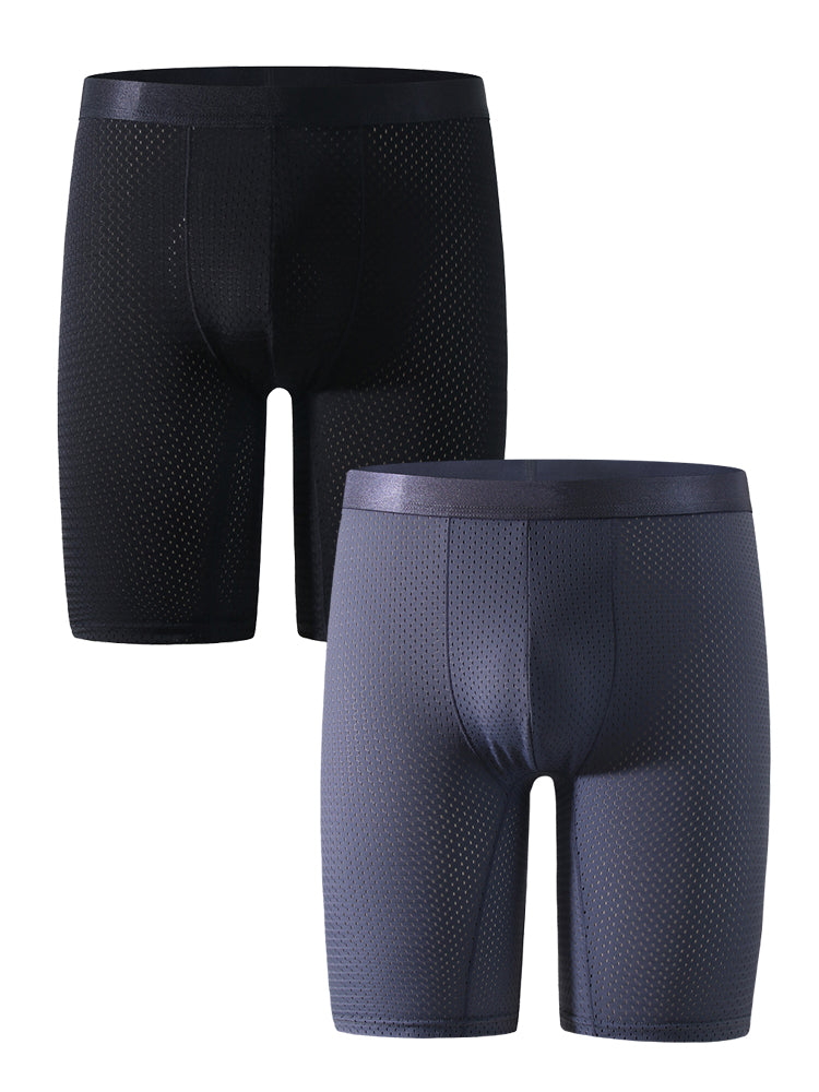 Men's Quick Dry Mesh Long Leg Boxer Briefs