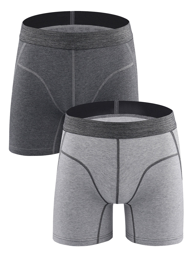 Men's Sport Anti-Chafing Cotton Boxer Briefs