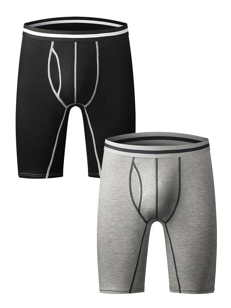 Men's Soft Cotton Boxer Briefs With Open Fly