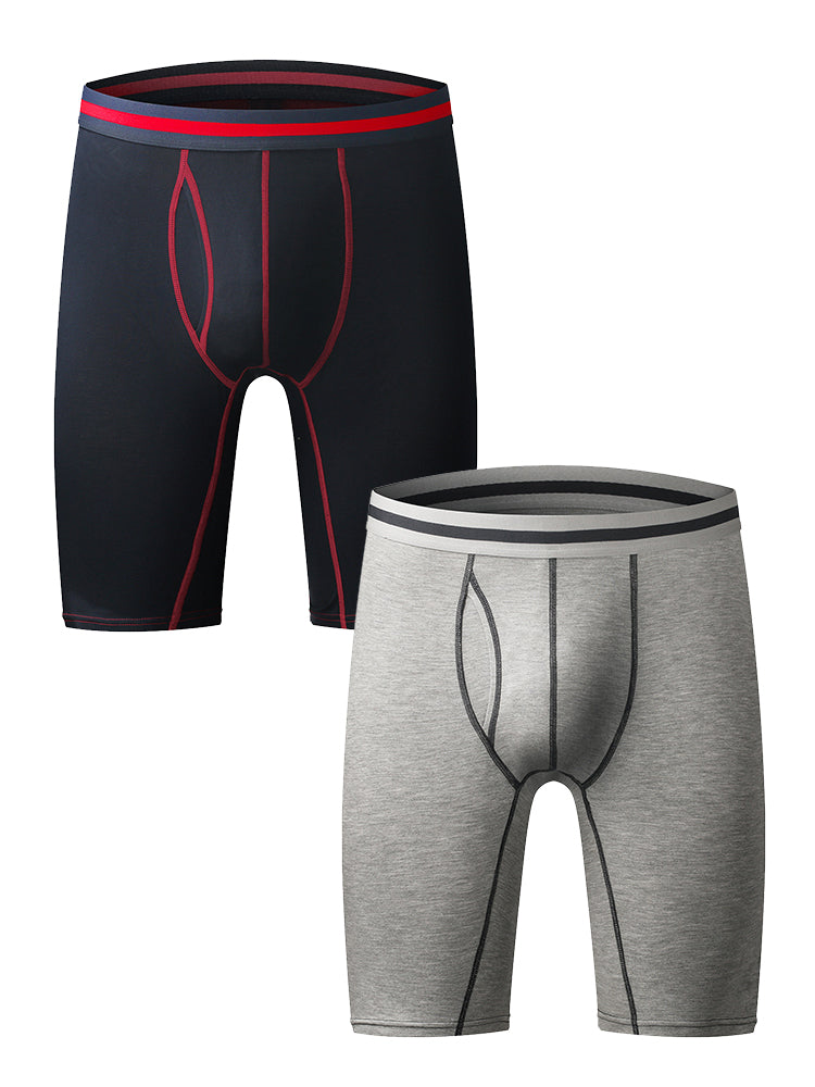 Men's Soft Cotton Boxer Briefs With Open Fly