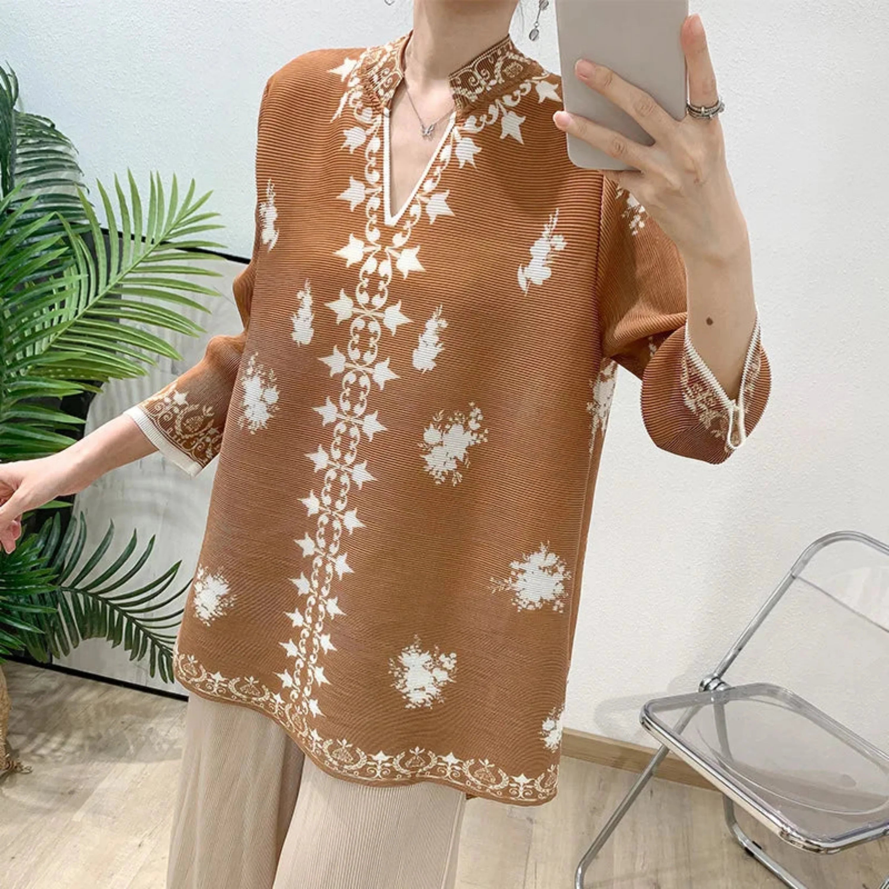 Luxe Pleated Tunic & Palazzo Set