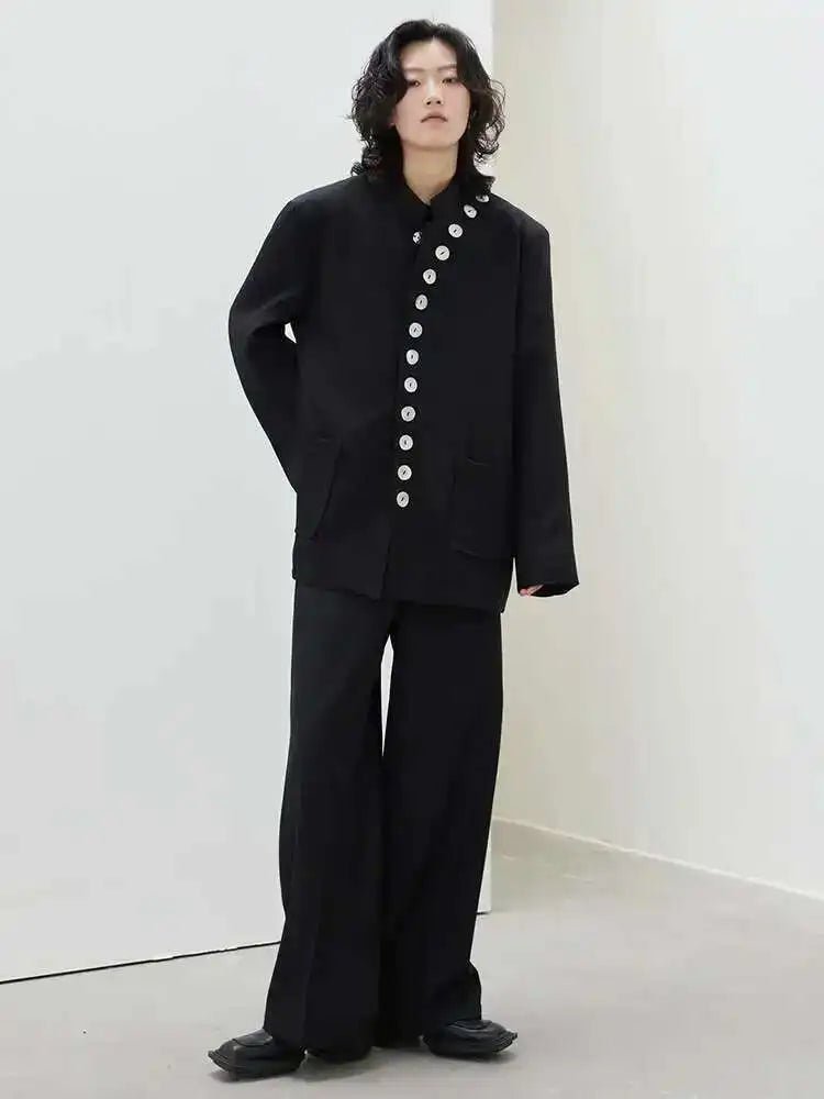 Luxe Mandarin Button Blazer