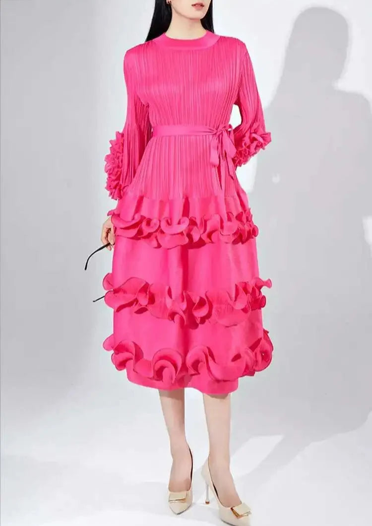 Luxury Plissé Pleated Cocktail Dress