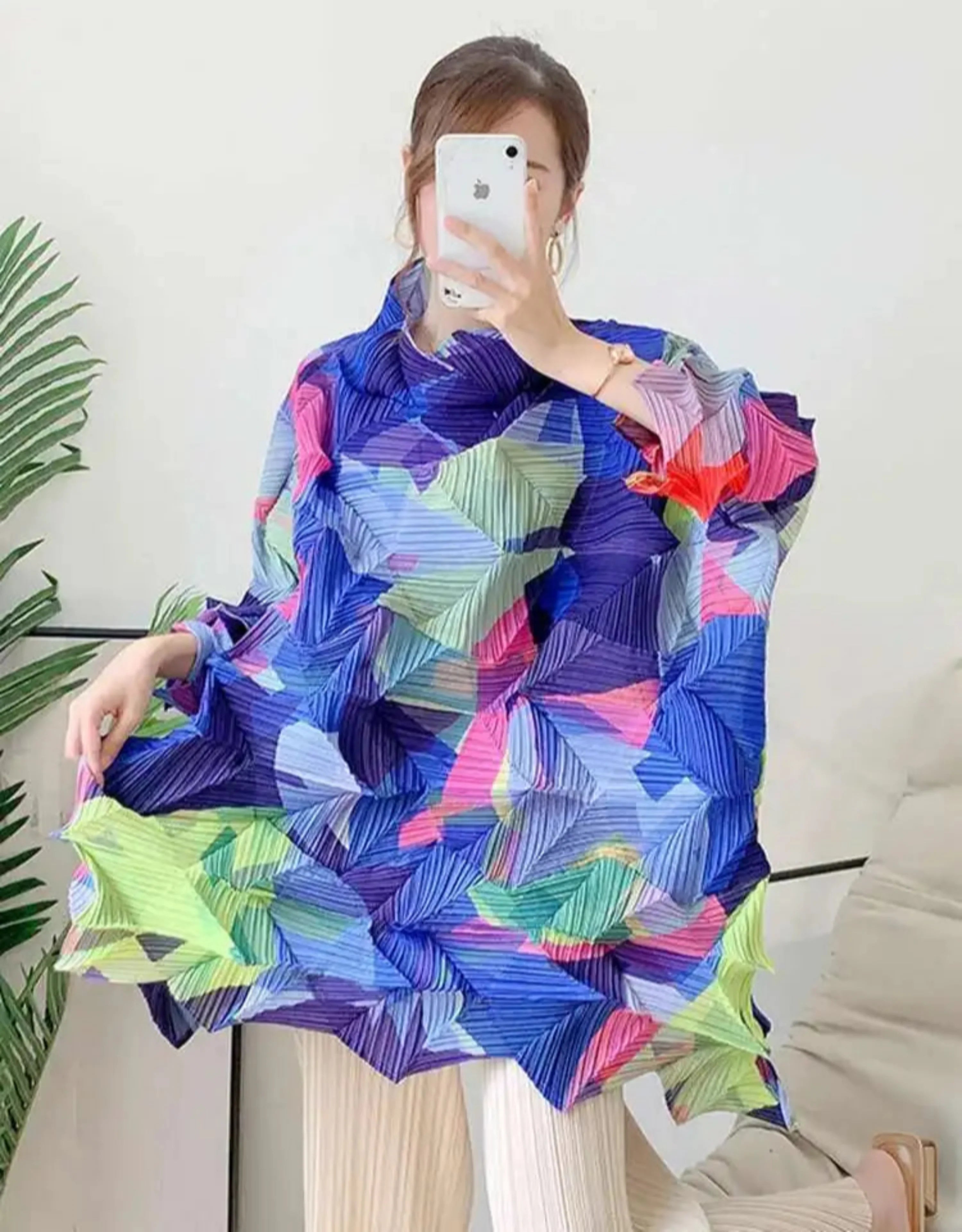 Luxe Pleated Geometric Top