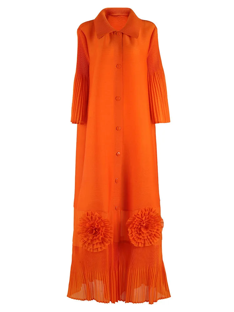Pleated Japanese Extra Long Coat