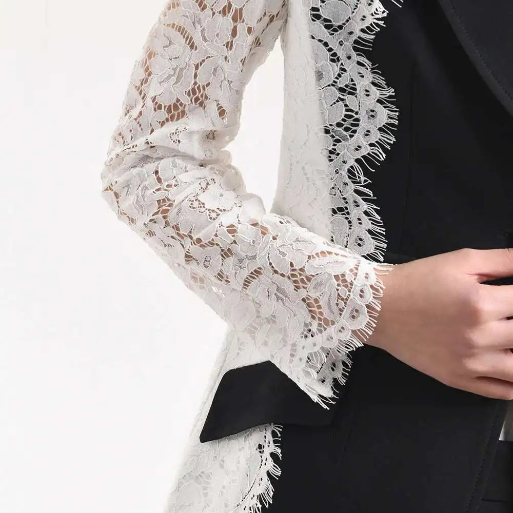 Couture Lace Sleeve Blazer