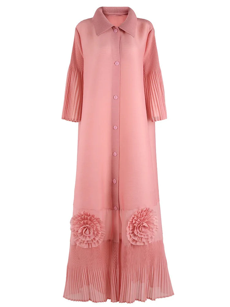 Pleated Japanese Extra Long Coat