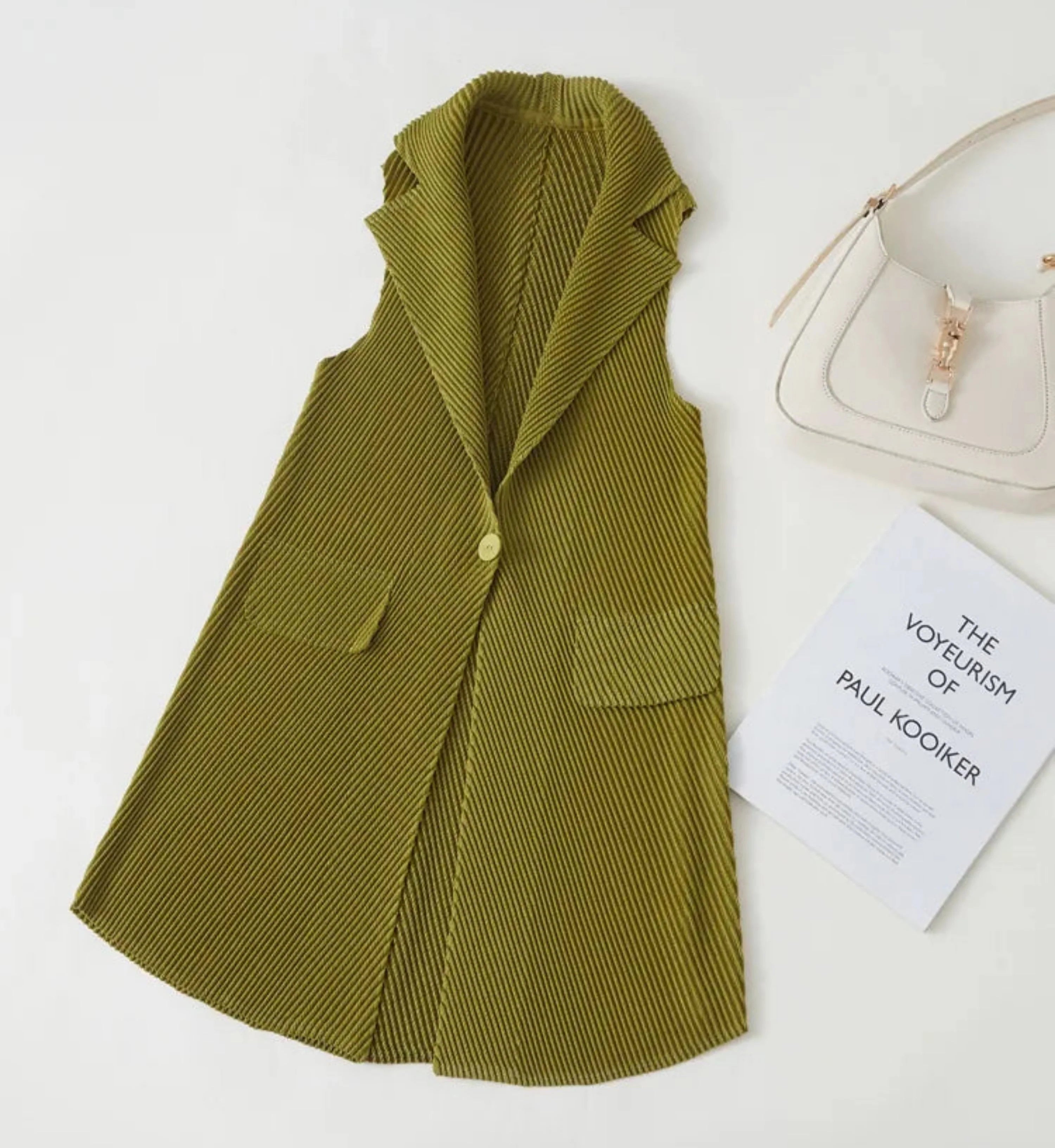 Luxury Plissé Pleat Japanese Vest