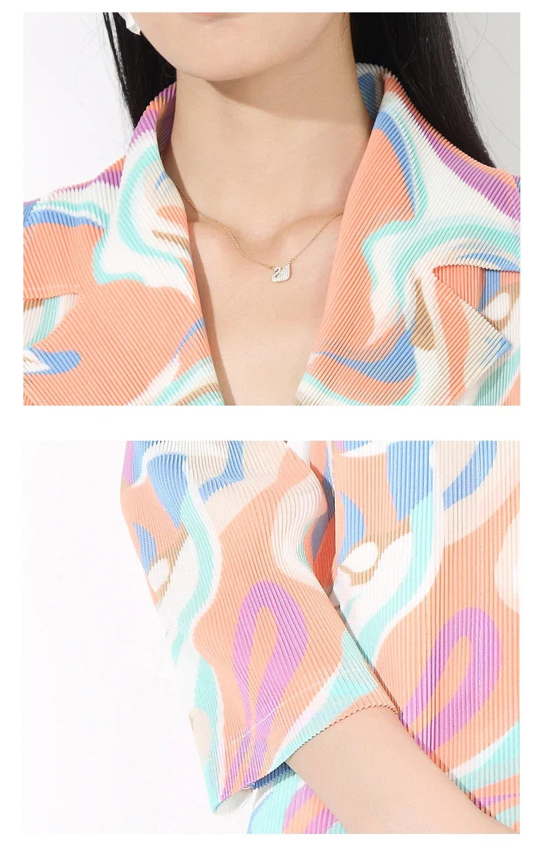 Truly Pleated Swirl Suit Set