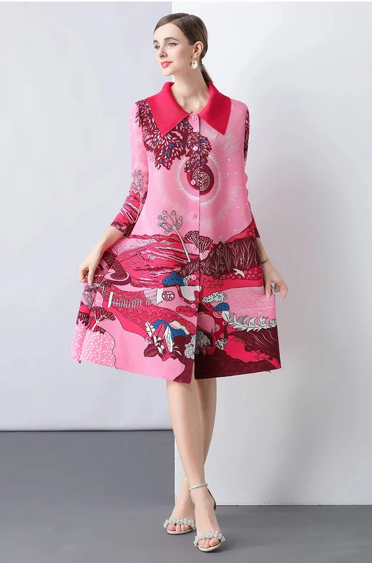 Luxury Pleated Japanese Outerwear
