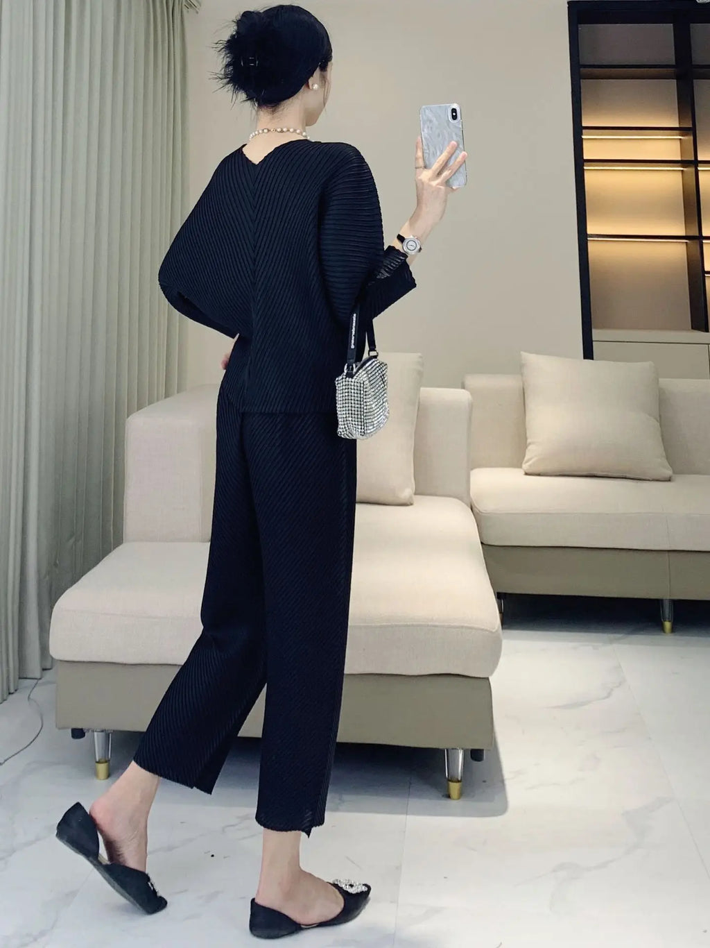 Luxe Pleated Co-ord Pants Set