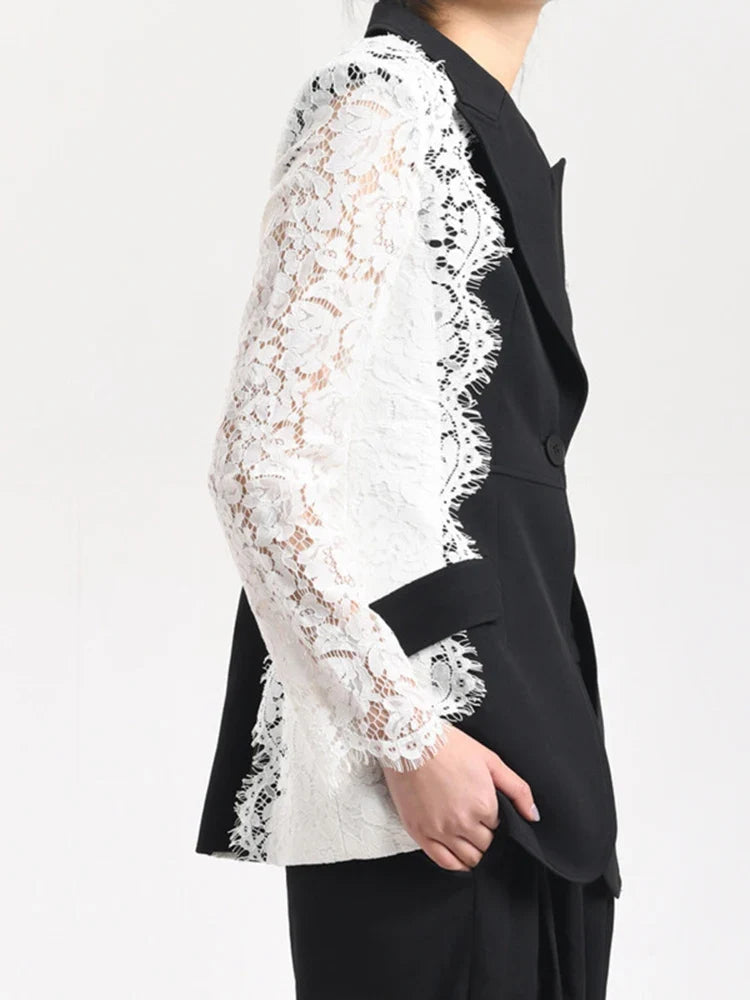 Couture Lace Sleeve Blazer